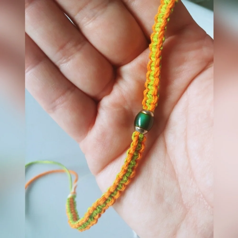 BOGO FREE! HANDMADE Orange and Green Mood Stone Bracelet - Picture 5 of 5